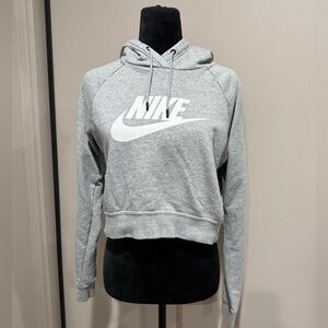 Nike Women's Heather Gray Cropped Hoodie